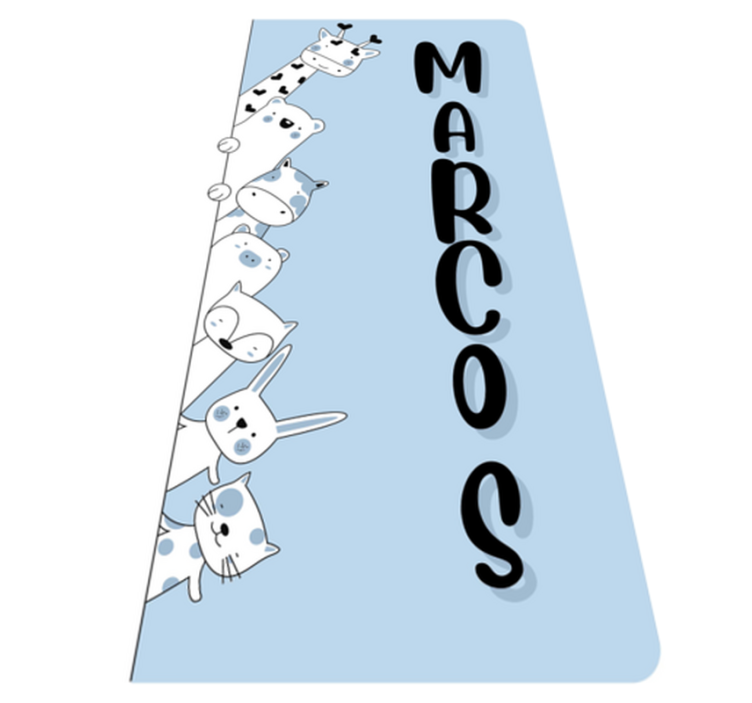 Personlige væsner vinyl tæppe med navn - TenStickers