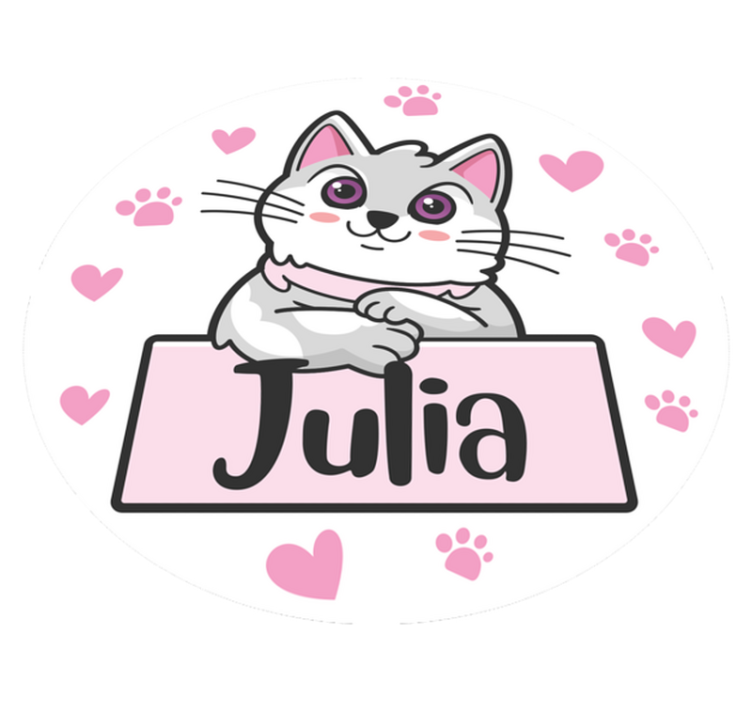 Personligt vinyl tæppe med kat - TenStickers