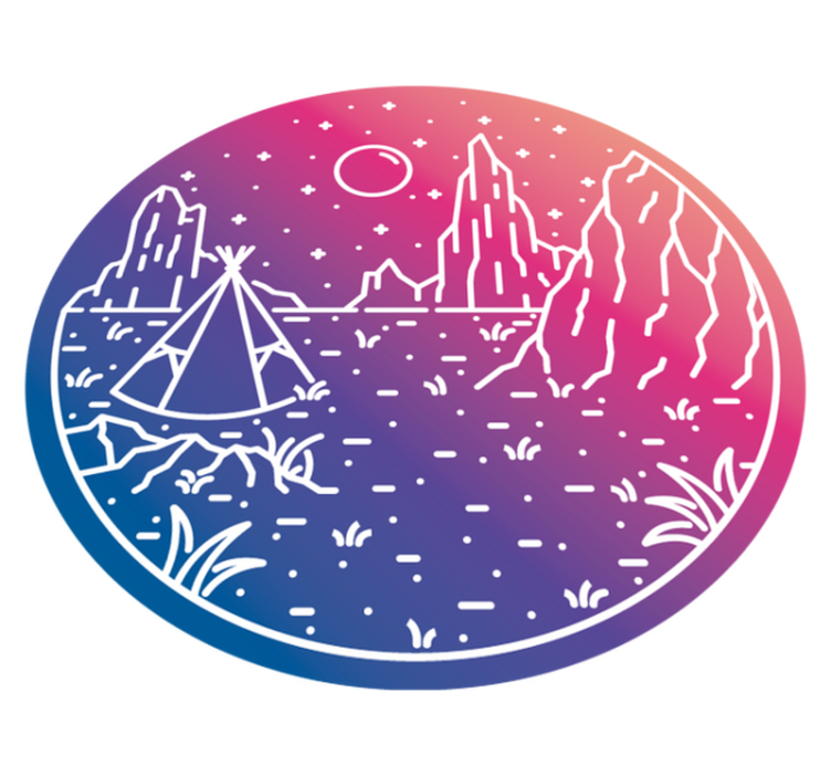 Camping natscene natur vinyl tæppe - TenStickers