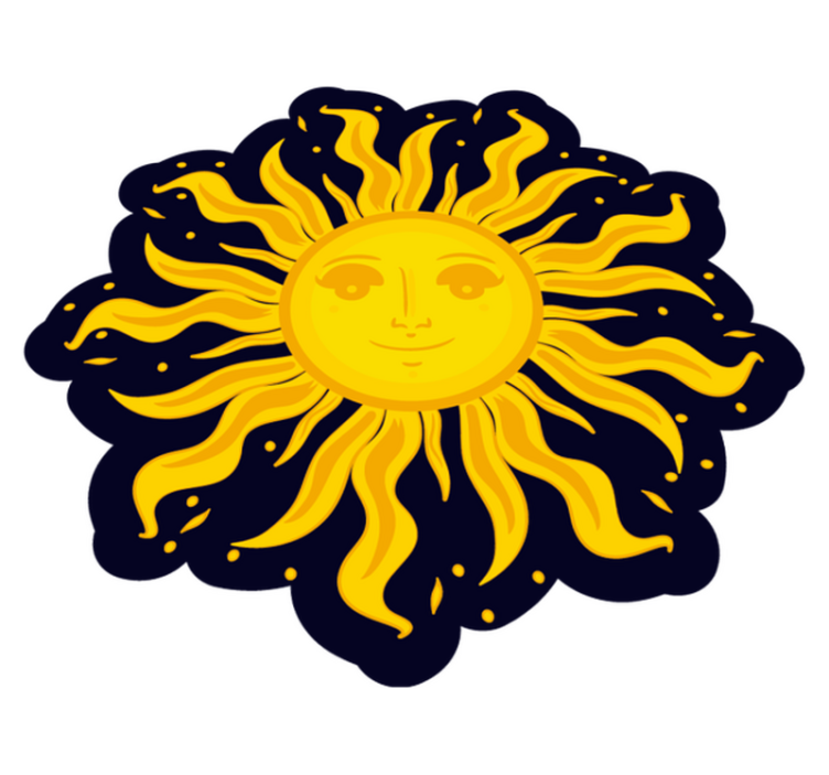 Boho sun etnisk vinyltæppe - TenStickers