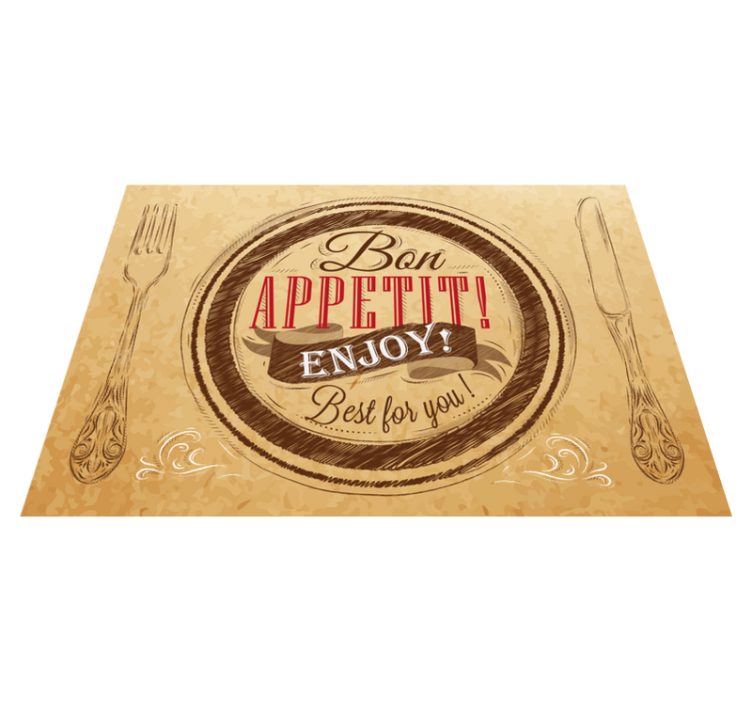 God appetit og retter køkkengulvfliser - TenStickers