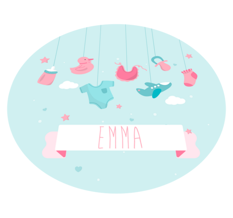 Personlig baby pige født personlig mat - TenStickers