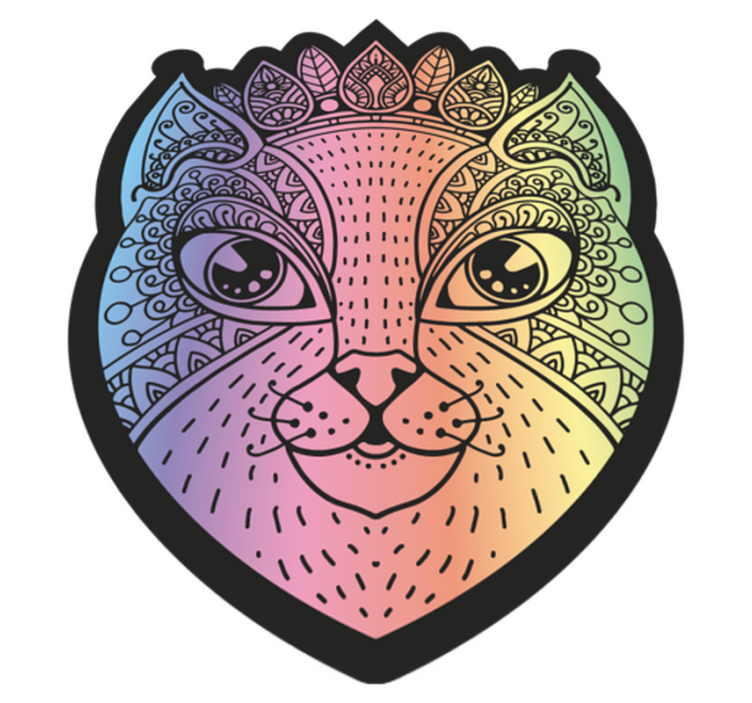 Mandala kat illustration vinyltæpper med dyr - TenStickers