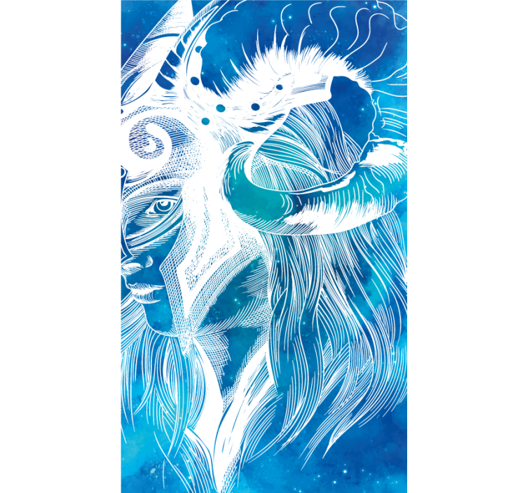 Mytisk gedeillustration vinyltæpper med dyr - TenStickers