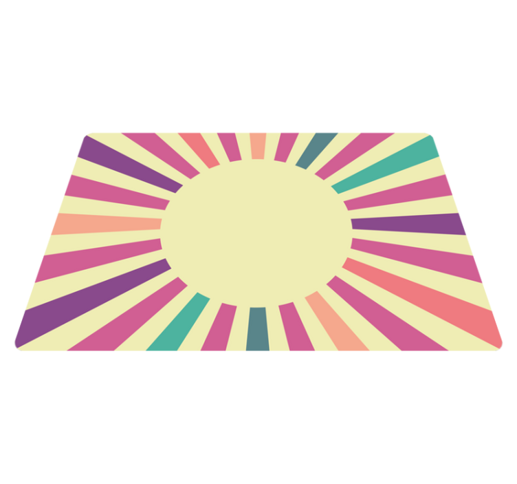 Design af udstrålende linjer geometriske vinyl tæppe - TenStickers