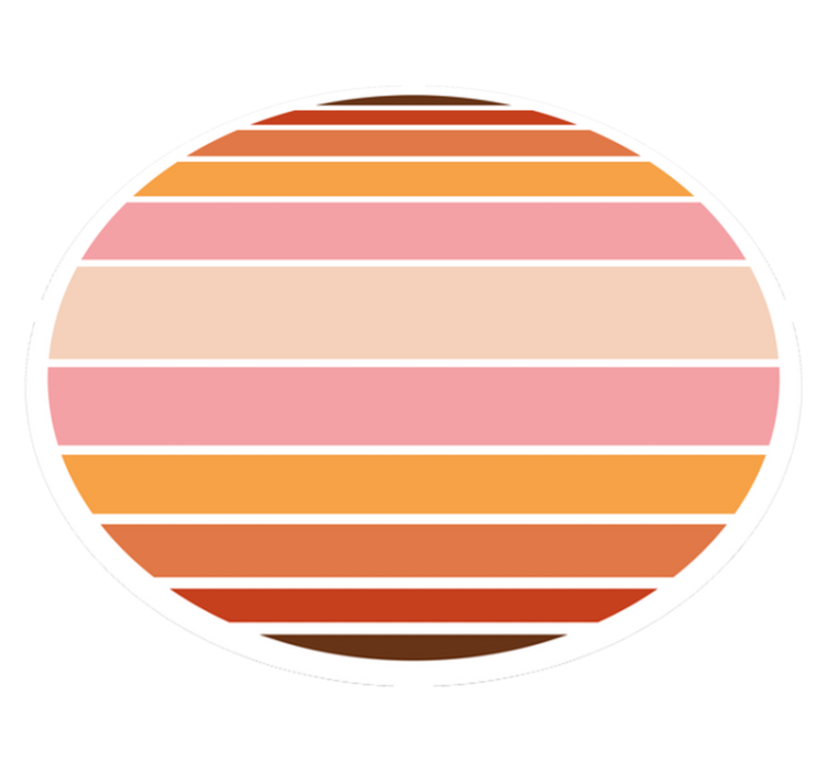 Stribet ovalt design stribede vinyl tæppe - TenStickers