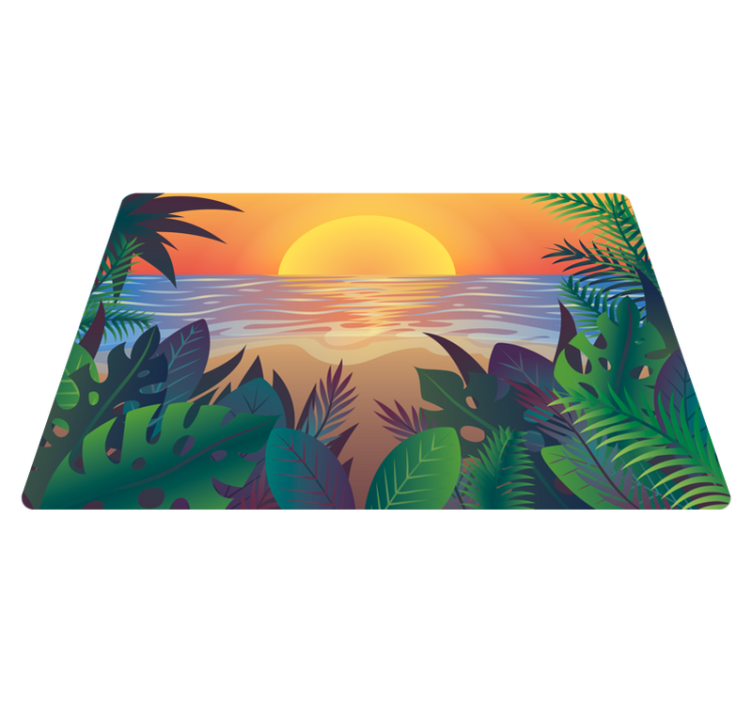 Tropisk solnedgang natur vinyl tæppe - TenStickers