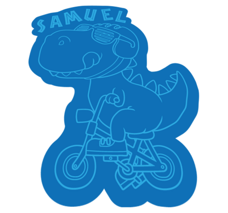 Super dinosaur på en cykel personlig måtte - TenStickers