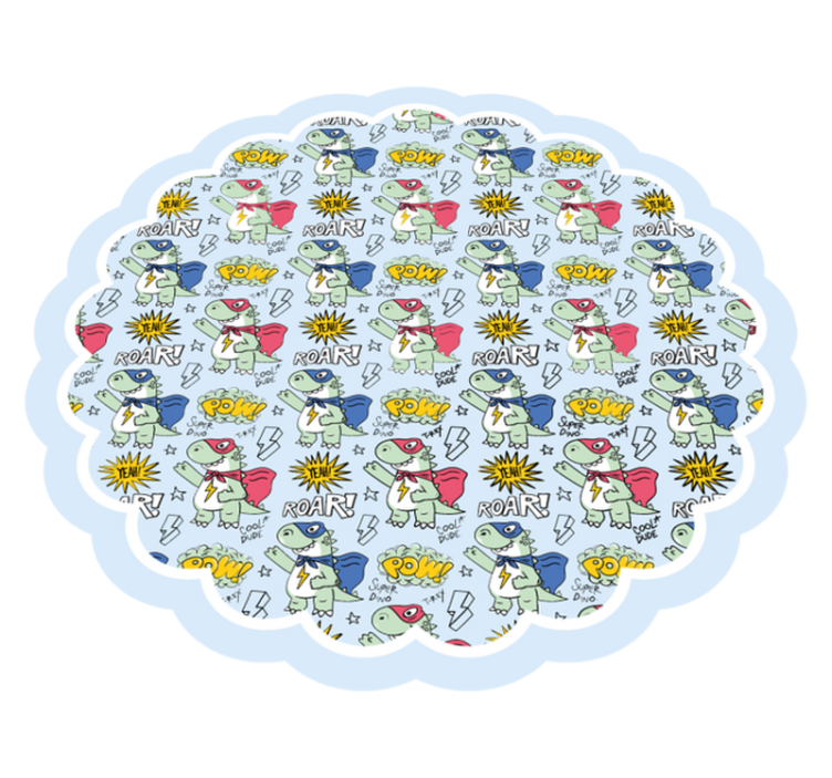 Super dinosaur mønster børn vinyl tæppe - TenStickers