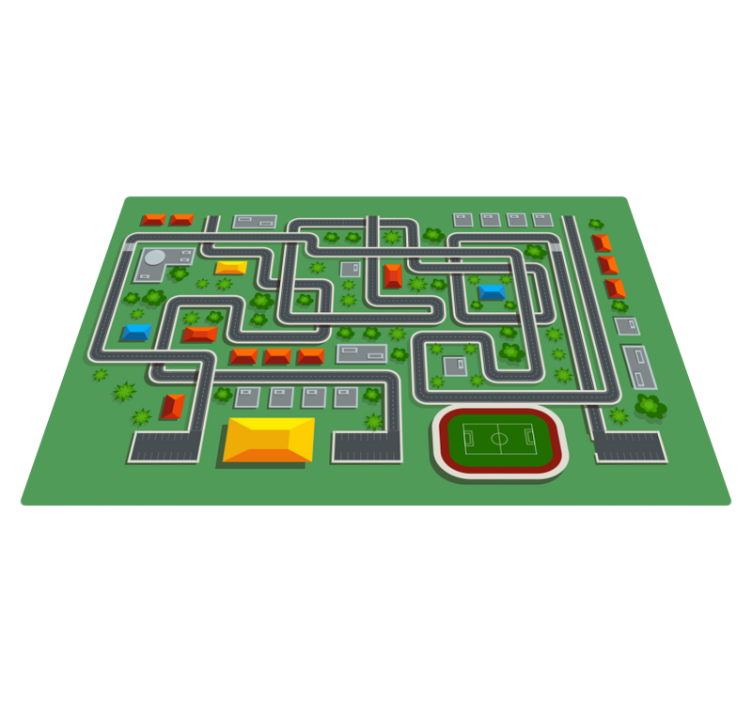 Legeplads med gader tæppe - TenStickers