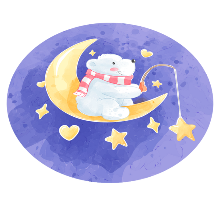 Måneskin bjørneunge vinyltæpper til babyværelse - TenStickers