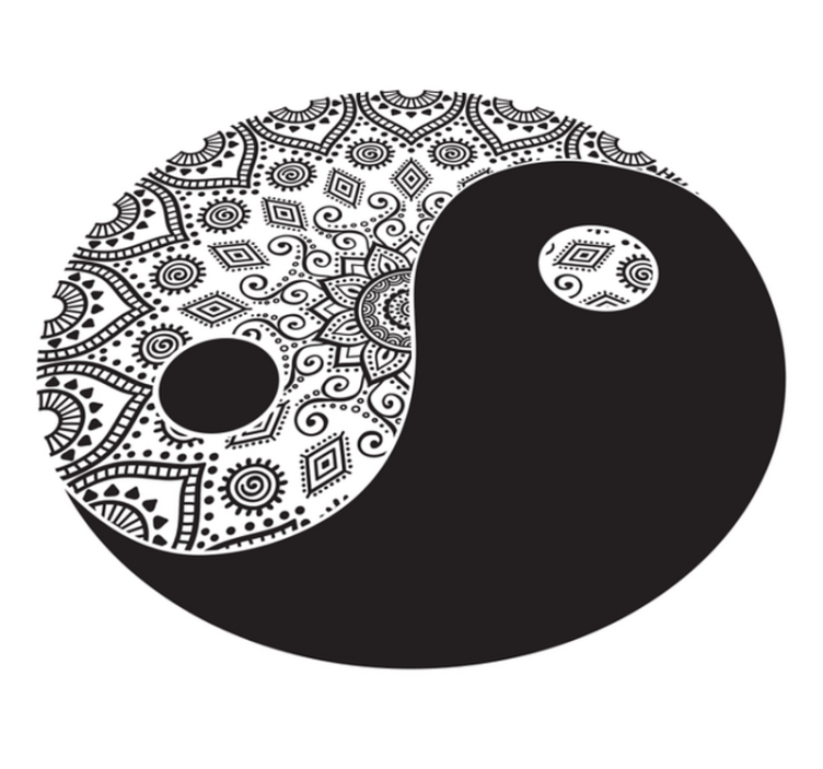 Mandala yin yang mandala vinyl tæppe - TenStickers