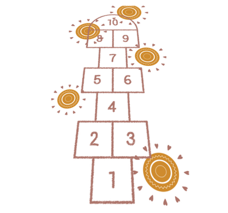 Hopskotch legeplads vinyl tæppe med spil - TenStickers