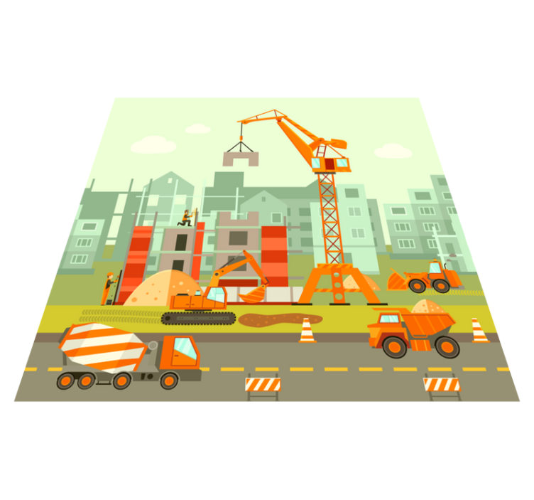 Byggelegeplads tæppe til børneværelse - TenStickers