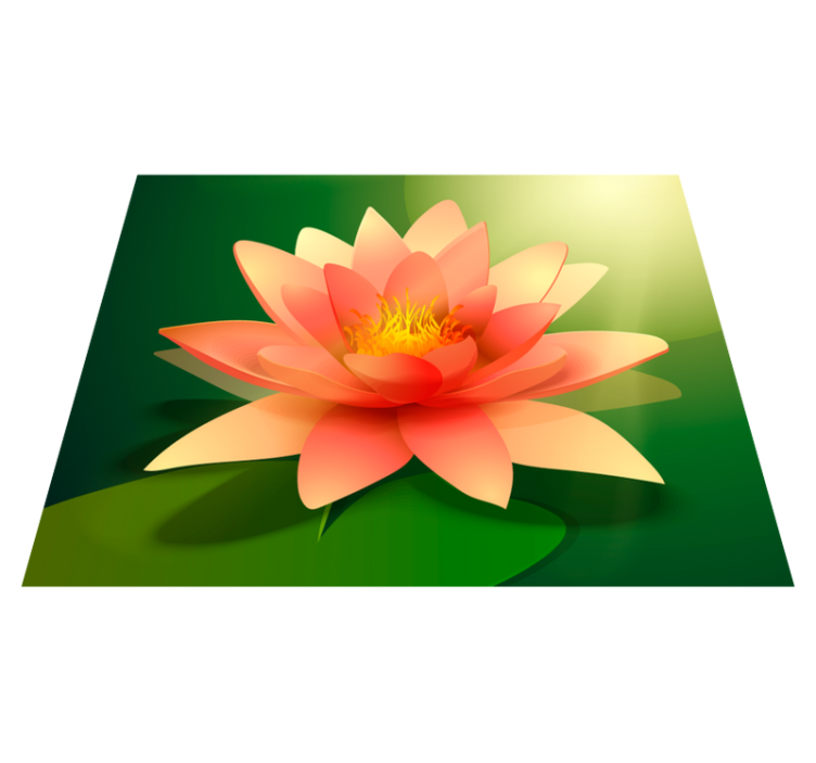 Lotus med skygge blomster vinyl tæppe - TenStickers