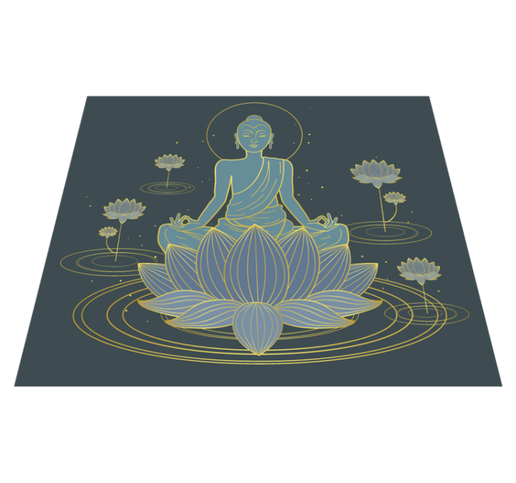 Lotus og buddha blomster vinyltæppe - TenStickers