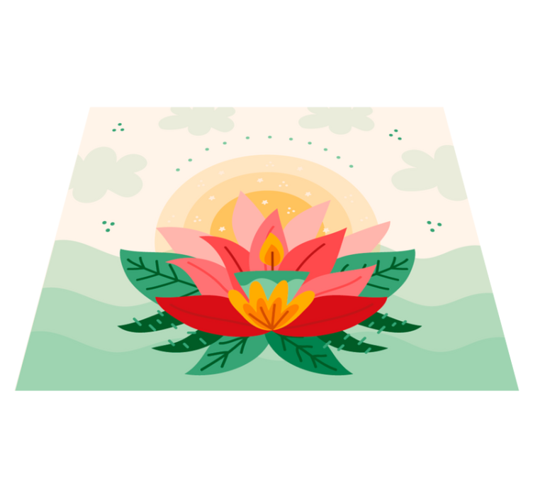 Lotus blomst illustration Blomster og planter vinyltæppe - TenStickers