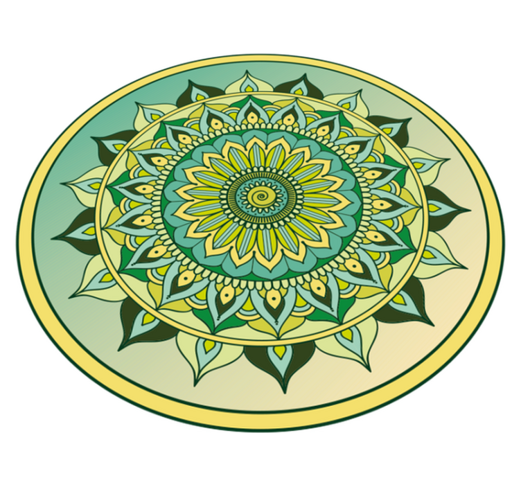 Mandala grøn ombre mandala vinyl tæppe - TenStickers