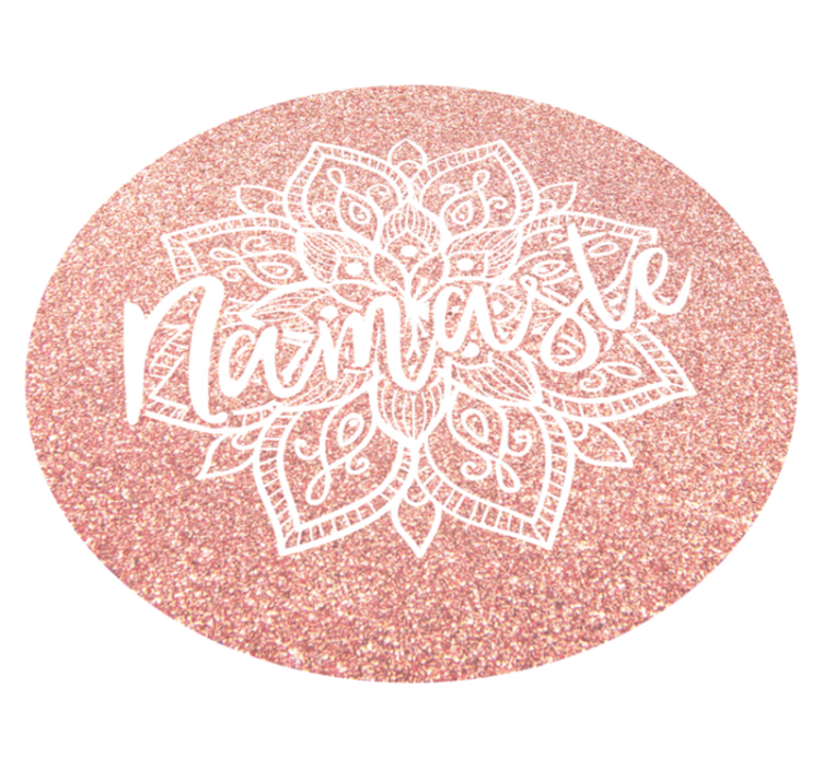 Pink namaste mandala vinyl tæppe - TenStickers