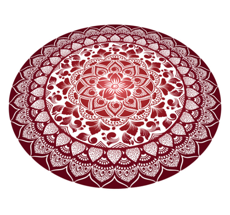 Cirkulært orientalsk blonde mandala vinyl tæppe - TenStickers