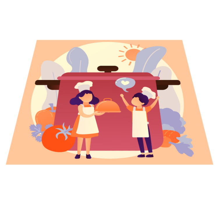 Kulinariske karakterer tæppe til børneværelse - TenStickers