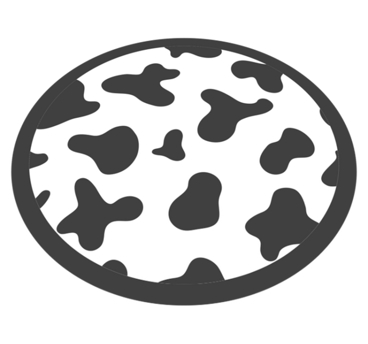 Sort og hvidt vinyltæppe med ko print - TenStickers