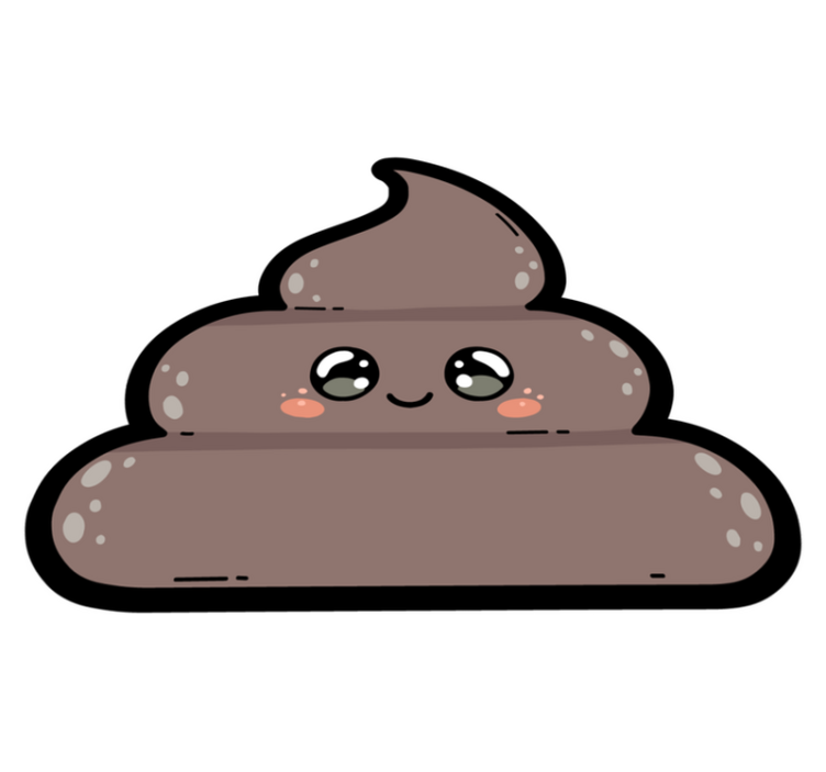 Anime poo emoji teen vinyl tæppe - TenStickers