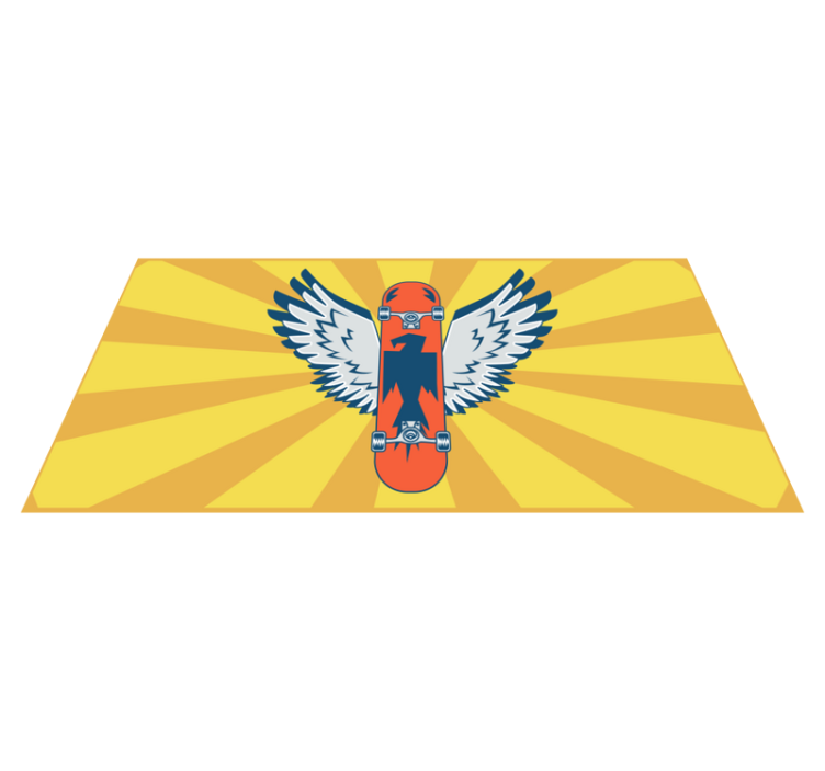 Orange skateboard teen vinyl tæppe - TenStickers