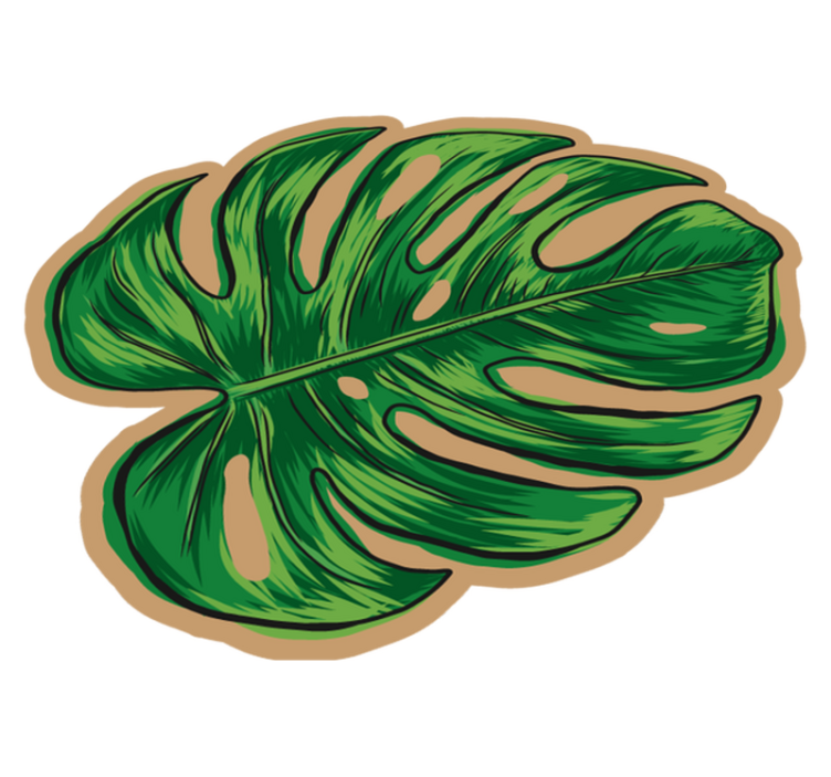 Monstera forlade form blomster tæppe - TenStickers