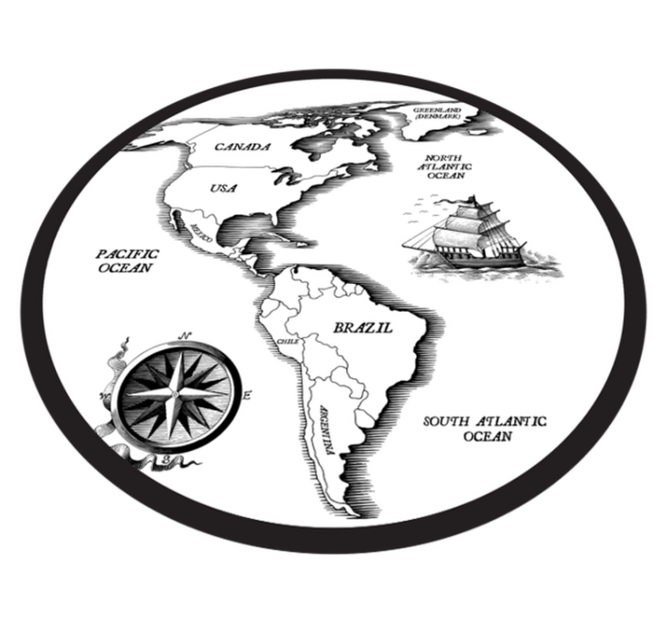 Amerikansk kontinent verdenskort tæppe - TenStickers