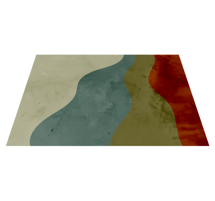 Abstrakte bølgemønstre vinyl tæppe til stuen - TenStickers