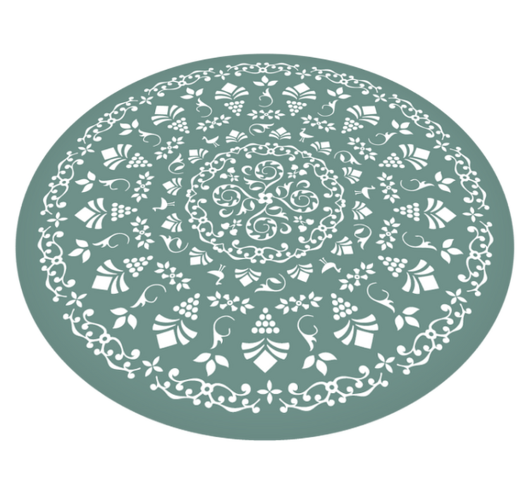 Blomstermønstermotiv mandala vinyl tæppe - TenStickers