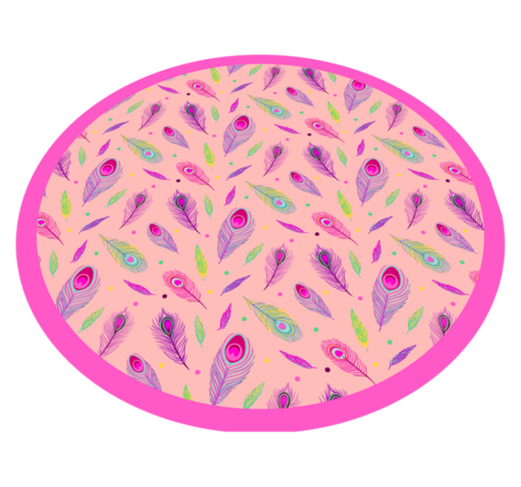 Farverigt fjermønster natur vinyl tæppe - TenStickers