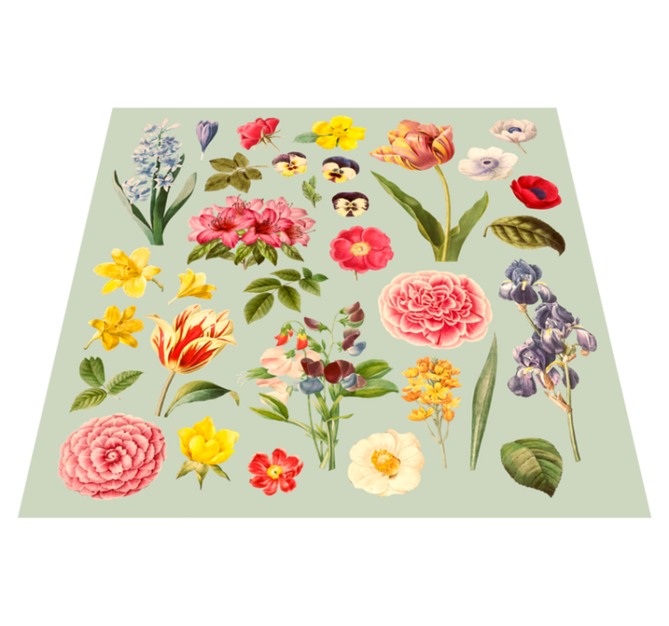 Blomster og planter vinyltæppe botanisk kollektion - TenStickers