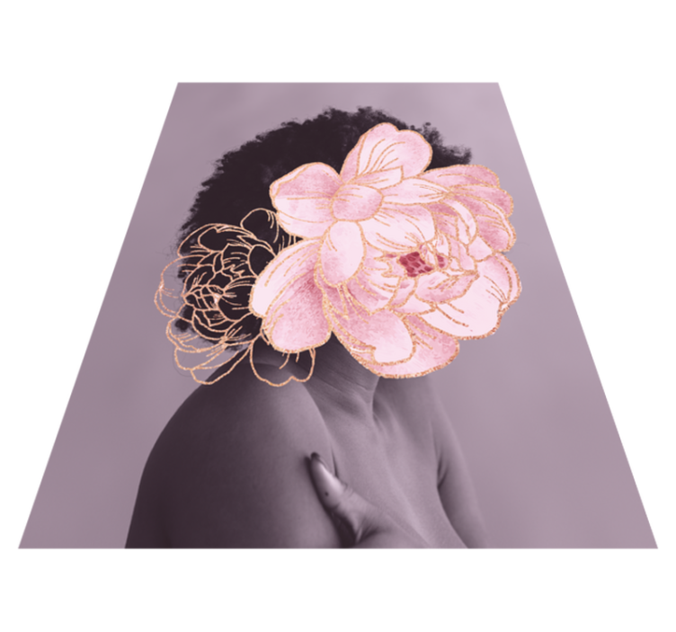 Yndefuld botanisk silhuet vinyl tæppe til stuen - TenStickers