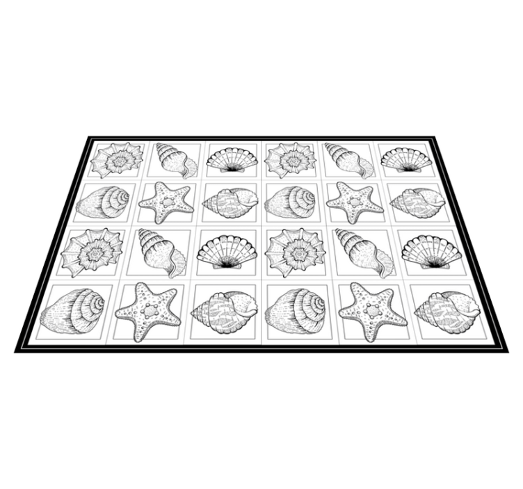 Muslingeskal kunstværk natur vinyl tæppe - TenStickers