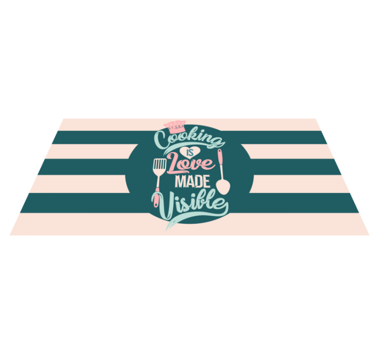 Madlavning er synlig kærlighed køkken tæpper - TenStickers