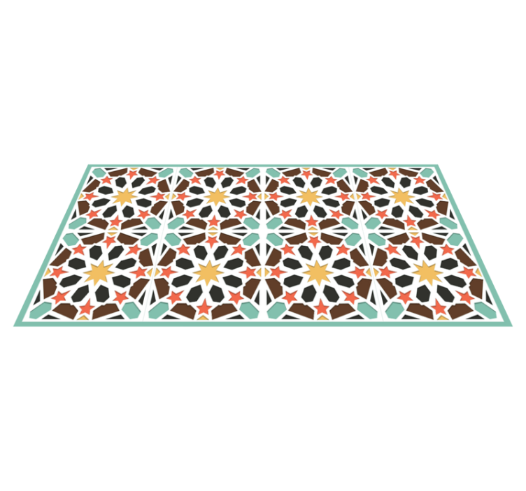 Farverige stjerneklare fliser vinyl tæppe med fliseeffekt - TenStickers