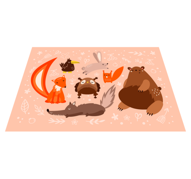 Barnlige dyr børn vinyl tæppe - TenStickers