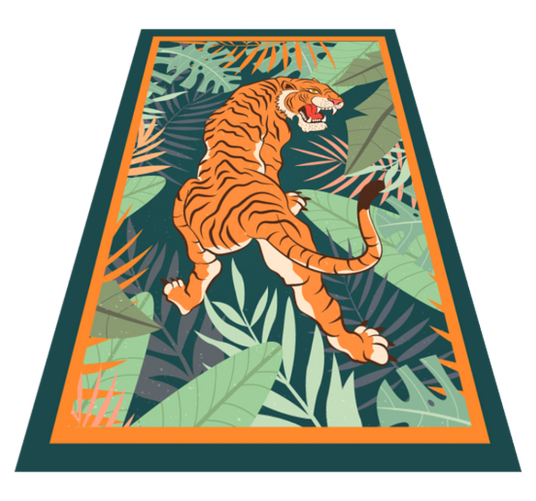 Vild tiger illustration vinyltæpper med dyr - TenStickers