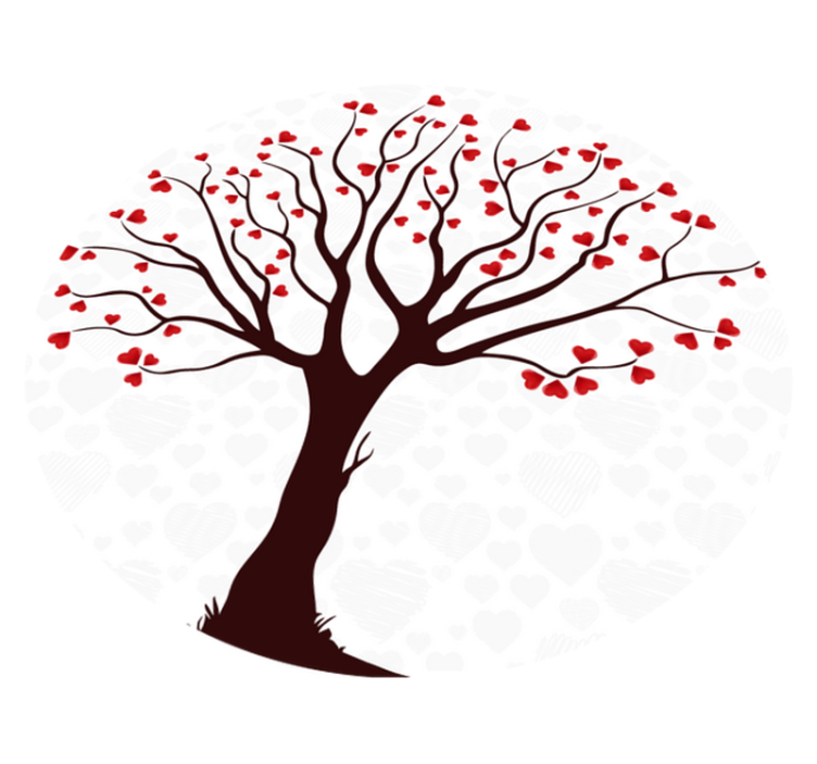 Hjerters træ Blomster og planter vinyltæppe - TenStickers