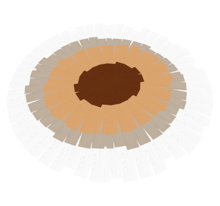 Cirkulært bagagerumsdesign vinyl tæppe med træeffekt - TenStickers