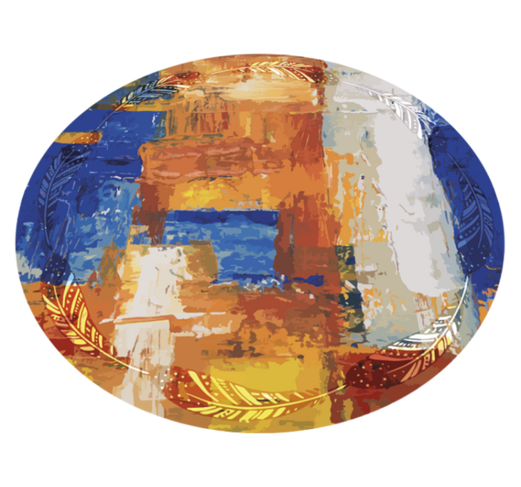 Abstrakt farvefusion minimalistiske vinyl tæppe - TenStickers