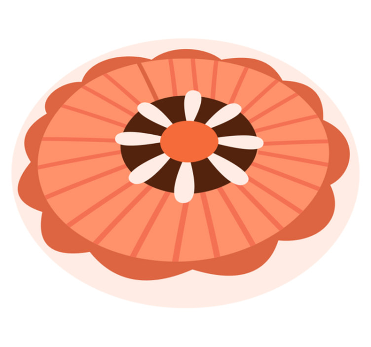 Blomstercirkulært element Blomster og planter vinyltæppe - TenStickers