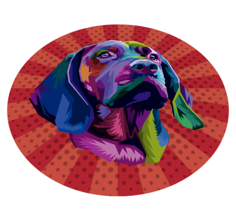 Hund pop art dyr vinyl tæppe - TenStickers