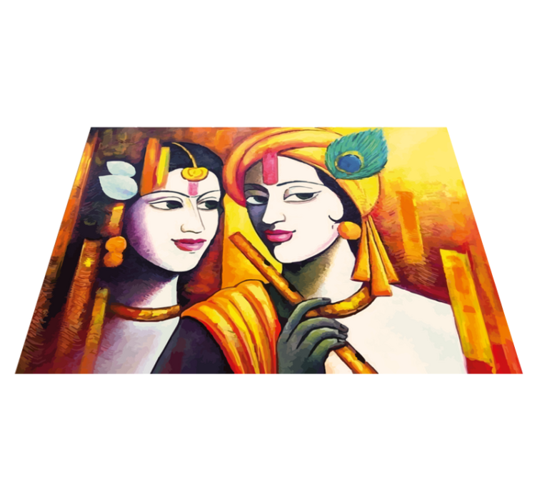 Kulturel essens vinyl tæppe til stuen - TenStickers