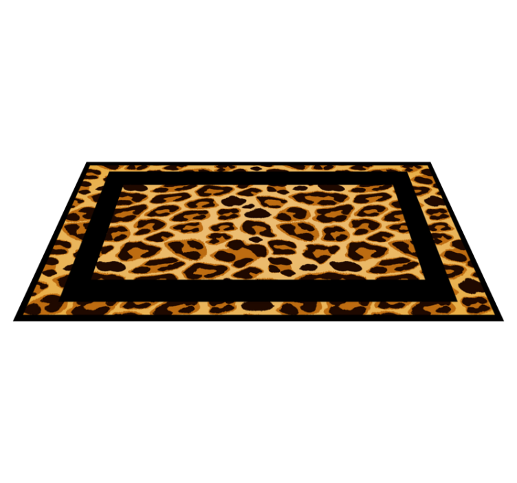 Rektangel leopard hud animalsk vinyl tæppe - TenStickers