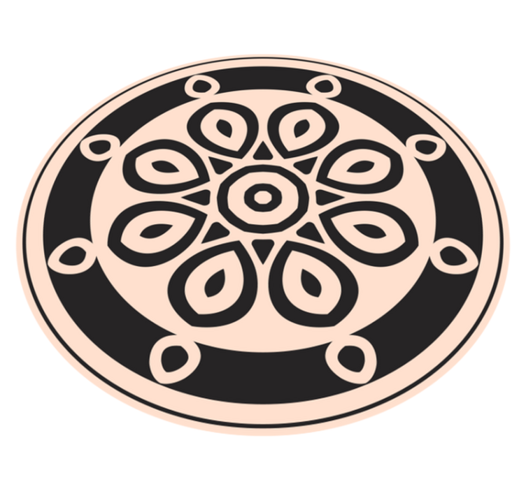 Elegant cirkulært motiv mandala vinyl tæppe - TenStickers