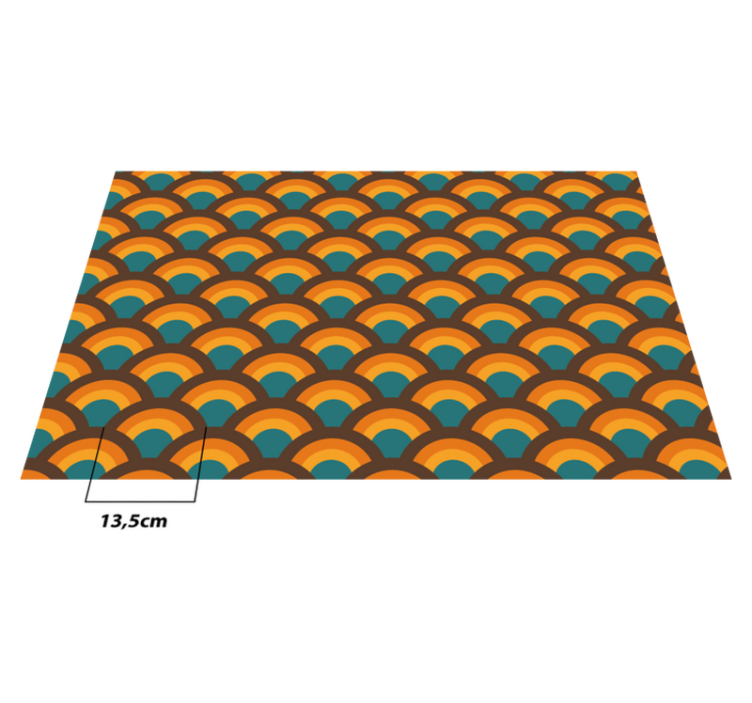 70'erne regnbue bølger vintage vinyl tæppe - TenStickers