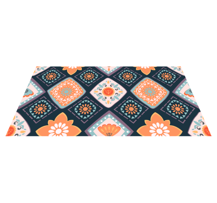 Livligt blomsterdesign vinyl tæppe til badeværelset - TenStickers